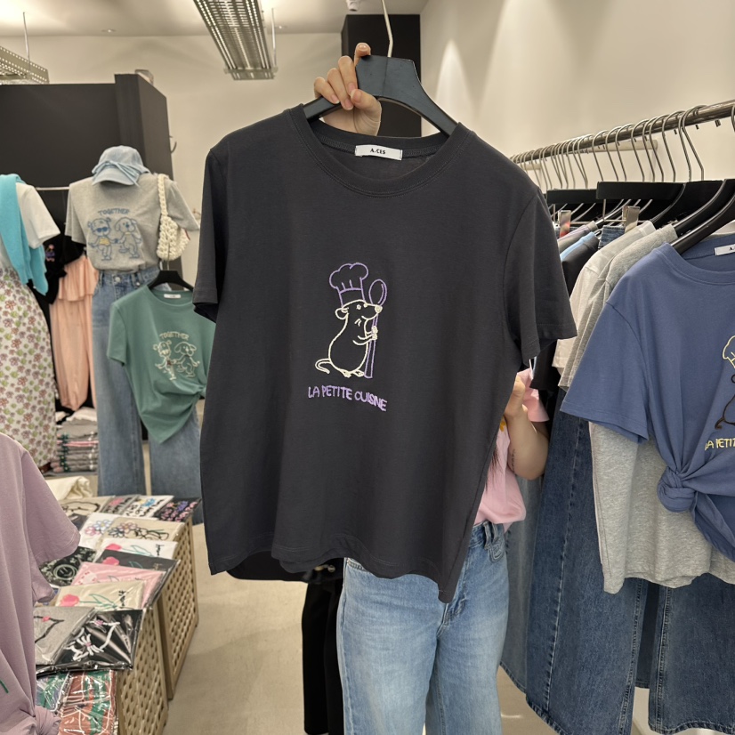 A.CES韓國東大門直郵女裝新品26春夏人氣熱賣職業時尚T恤A.CEST恤圖色3