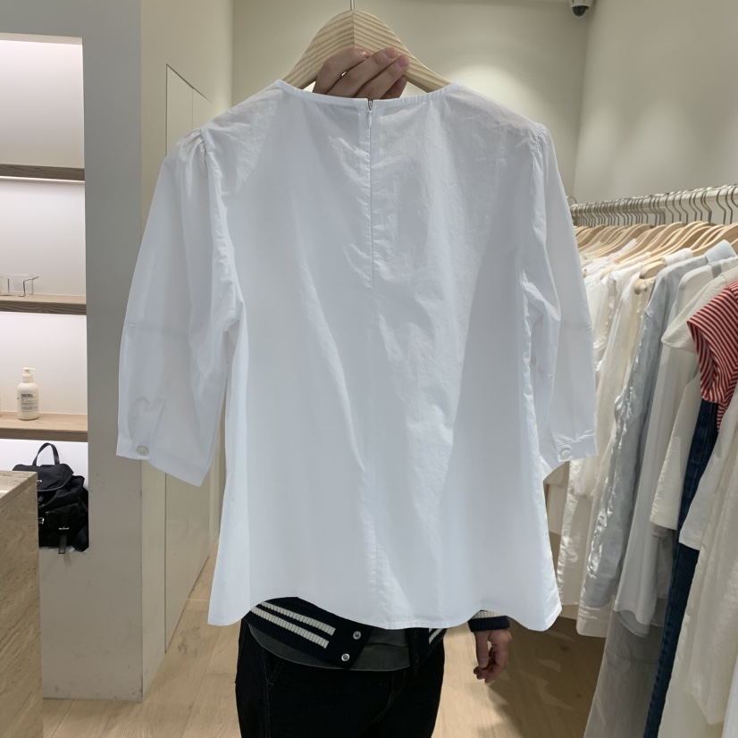 LIFFEY韓國代購女士新款休閑時尚人氣推薦襯衫蕾絲衫褶裥LIFFEY襯衫/蕾絲衫