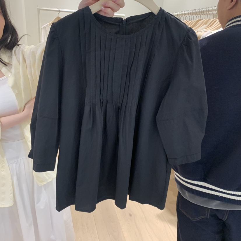 LIFFEY韓國代購女士新款休閑時尚人氣推薦襯衫蕾絲衫褶裥LIFFEY襯衫/蕾絲衫圖色2