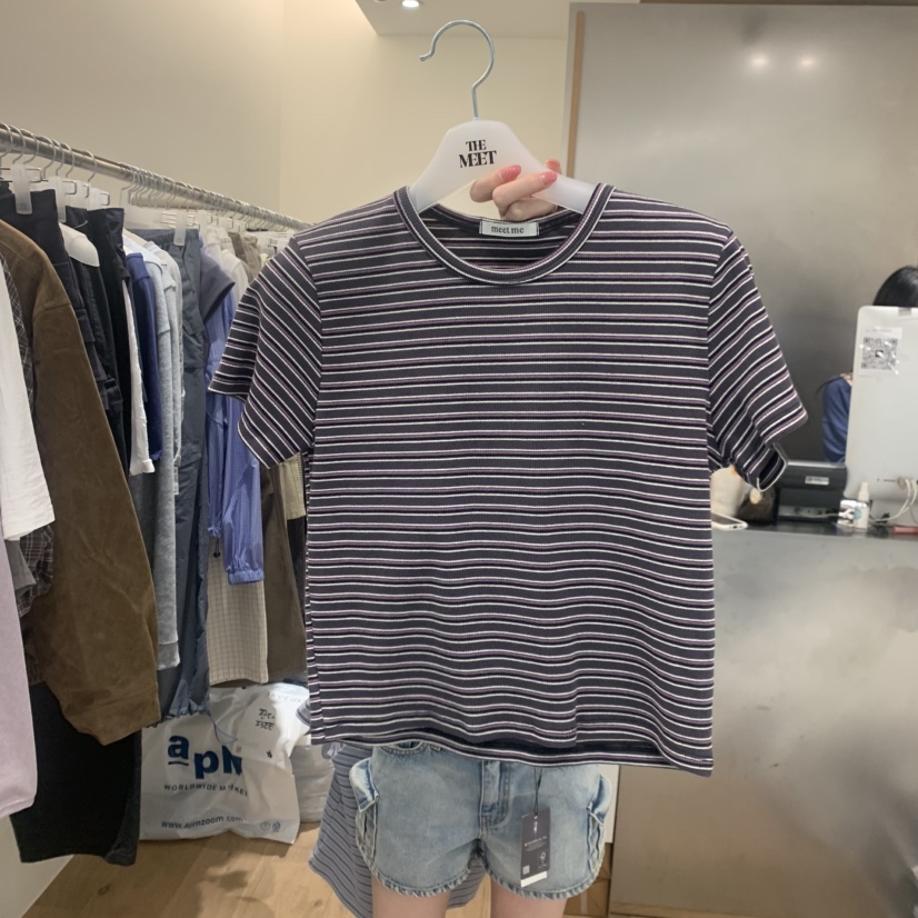 MEET ME韓國東大門直郵女裝新品時尚推薦休閑人氣熱賣T恤MEET MET恤圖色2