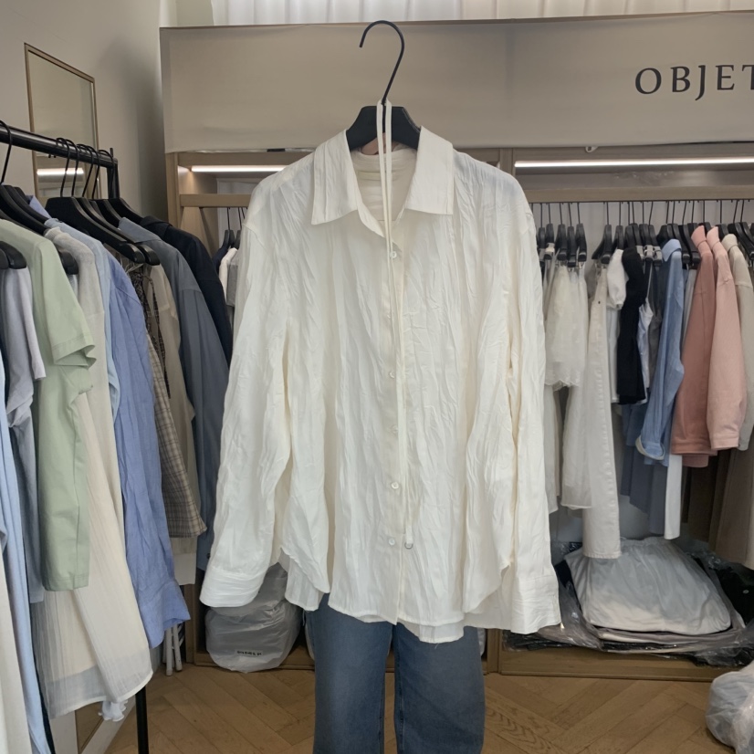 OBJET/LOVEUSU韓國代購女裝新品推薦26春夏襯衫蕾絲衫含腰繩OBJET/LOVEUSU襯衫/蕾絲衫圖色1