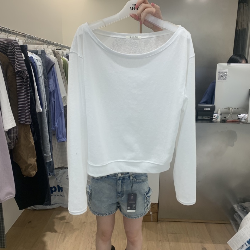 MEET ME韓國東大門直郵女裝新品休閑人氣職業推薦長袖T恤MEET ME長袖T恤圖色1
