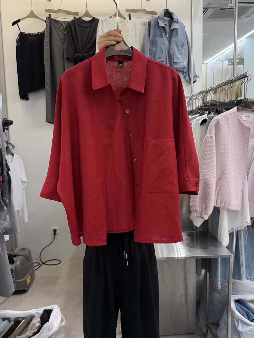 THE SIL韓國東大門直郵女裝新品26春夏熱賣襯衫蕾絲衫亞麻THE SIL/1 2ILLY襯衫/蕾絲衫圖色1