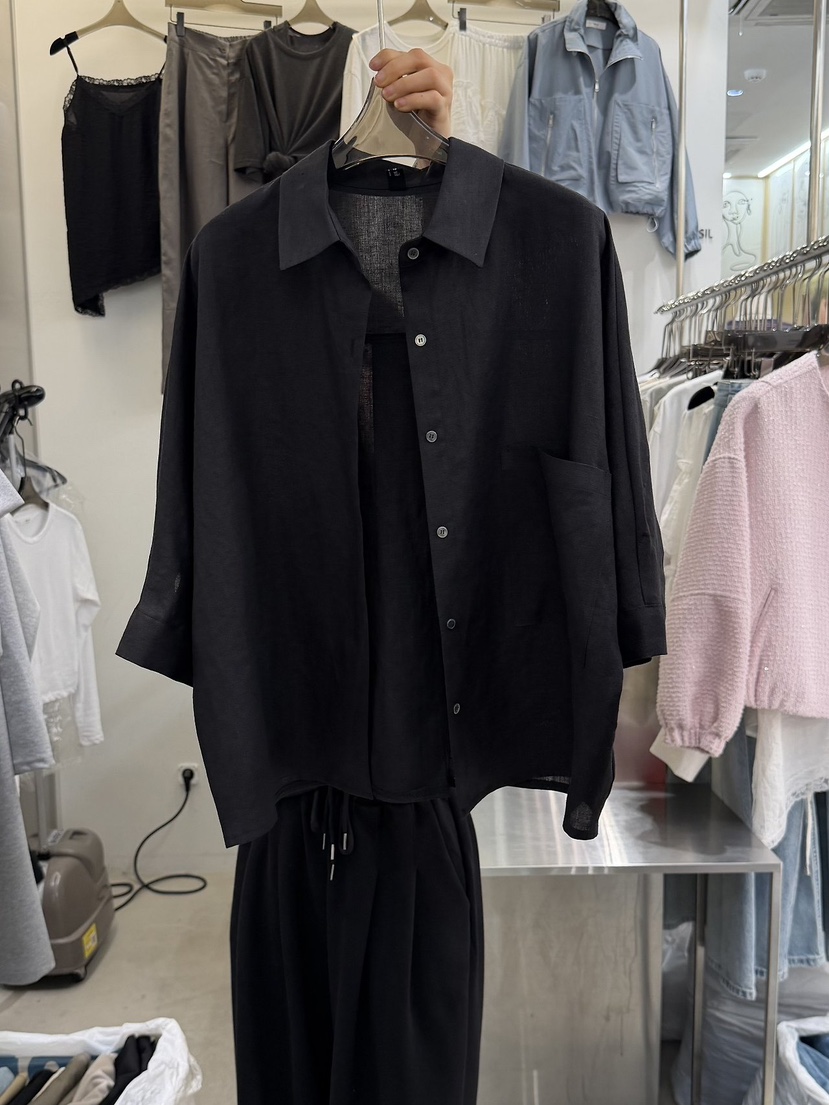 THE SIL韓國東大門直郵女裝新品26春夏熱賣襯衫蕾絲衫亞麻THE SIL/1 2ILLY襯衫/蕾絲衫圖色2