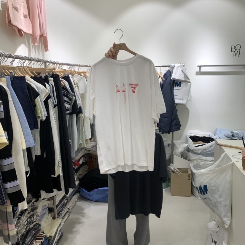 BY BOMI韓國東大門直郵女裝新款休閑熱賣26春夏人氣T恤亞麻BY BOMIT恤圖色1