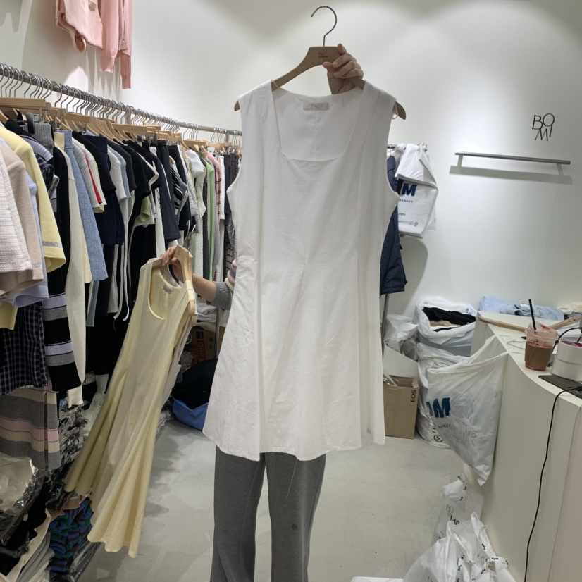 BY BOMI韓國直郵女裝新品26春夏人氣休閑連衣裙喇叭亞麻BY BOMI連衣裙圖色3