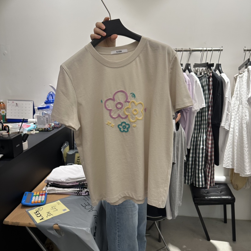 A.CES韓國直郵女裝新品26春夏推薦熱賣休閑人氣職業時尚T恤A.CEST恤圖色2