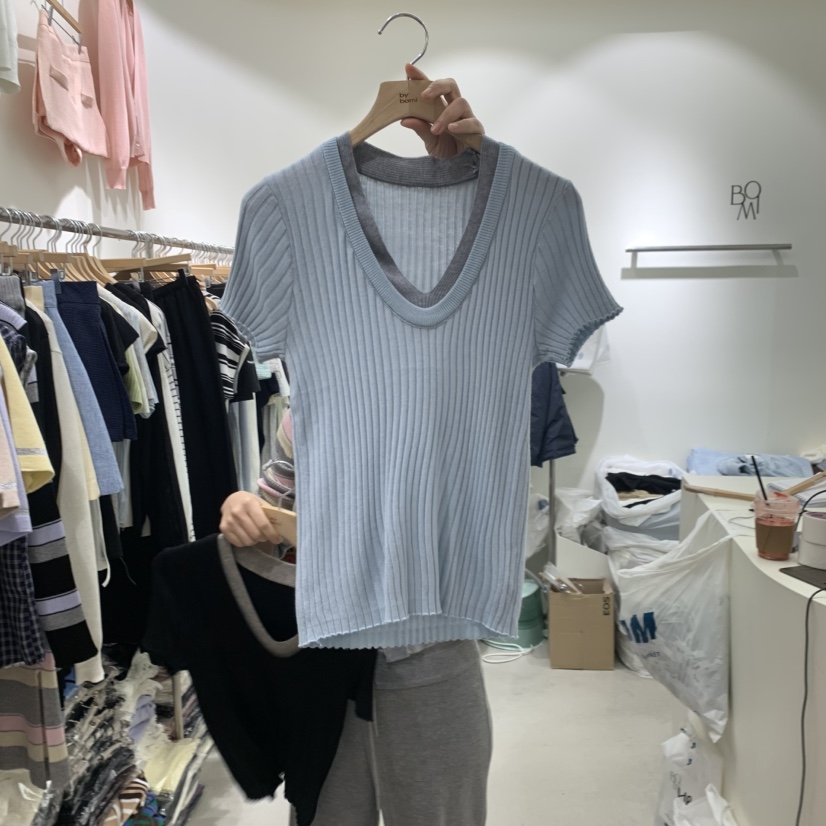 BY BOMI韓國直郵女士新品休閑熱賣時尚推薦26春夏職業T恤BY BOMIT恤圖色1