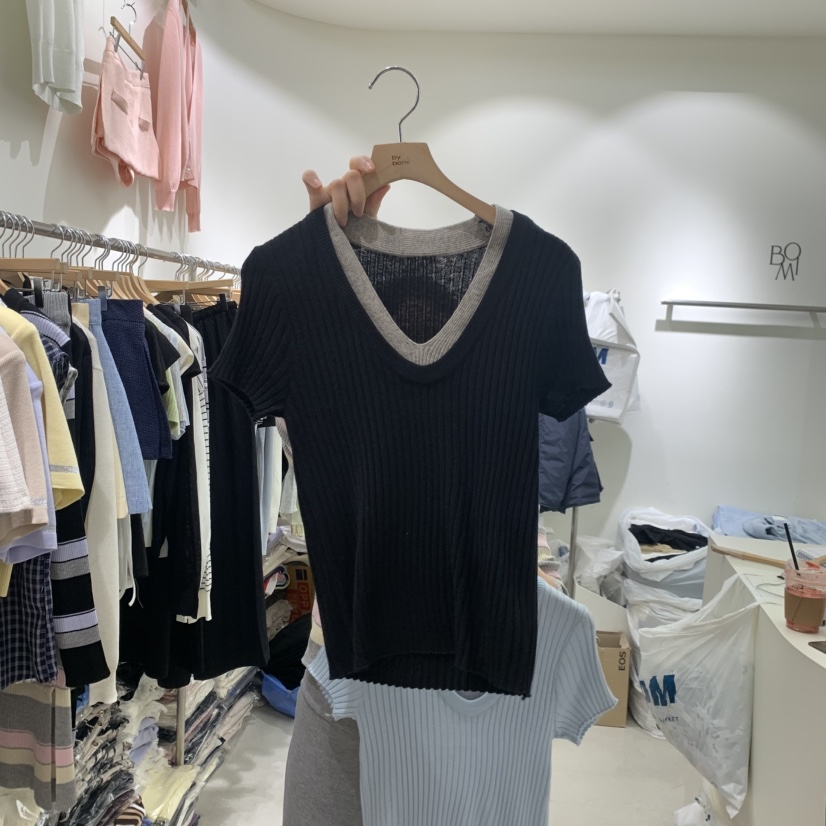 BY BOMI韓國直郵女士新品休閑熱賣時尚推薦26春夏職業T恤BY BOMIT恤圖色2