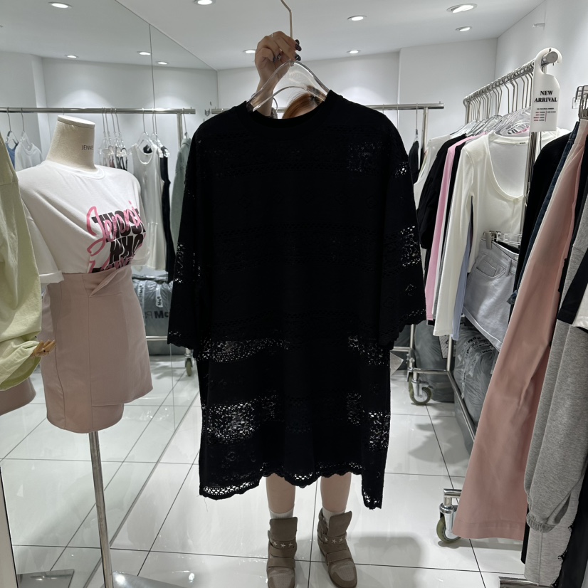 JENNIE韓國東大門代購女裝新品職業推薦26春夏連衣裙蕾絲JENNIE/VENEFIT連衣裙圖色2