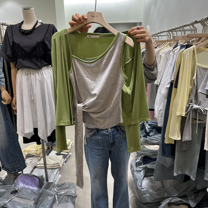 PART3韓國東大門代購女士新品26春夏套裝不含項鏈不對稱套裝開衫Part.3套裝圖色1