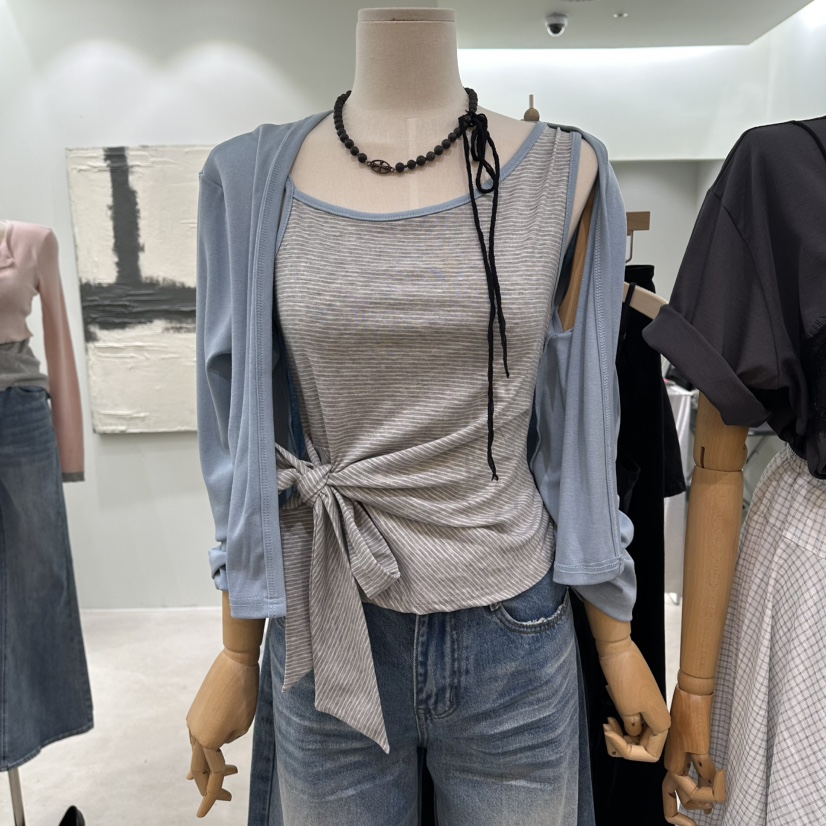 PART3韓國東大門代購女士新品26春夏套裝不含項鏈不對稱套裝開衫Part.3套裝圖色3