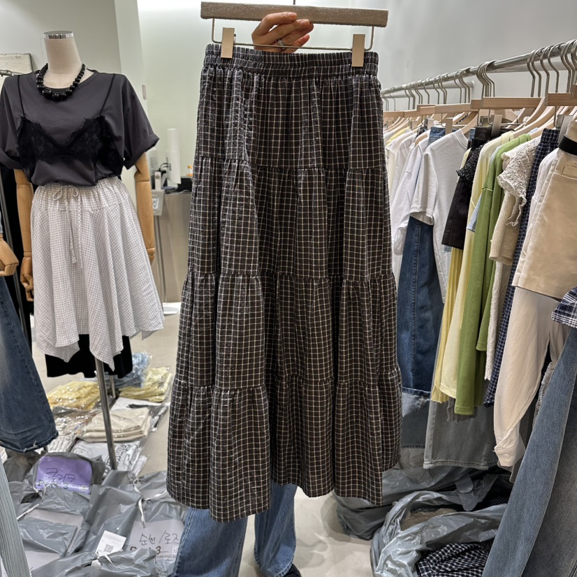 PART3韓國東大門直郵女裝新品休閑26春夏推薦熱賣長裙格子Part.3長裙