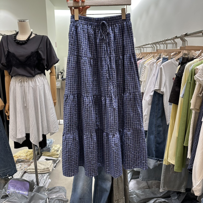 PART3韓國東大門直郵女裝新品休閑26春夏推薦熱賣長裙格子Part.3長裙圖色1