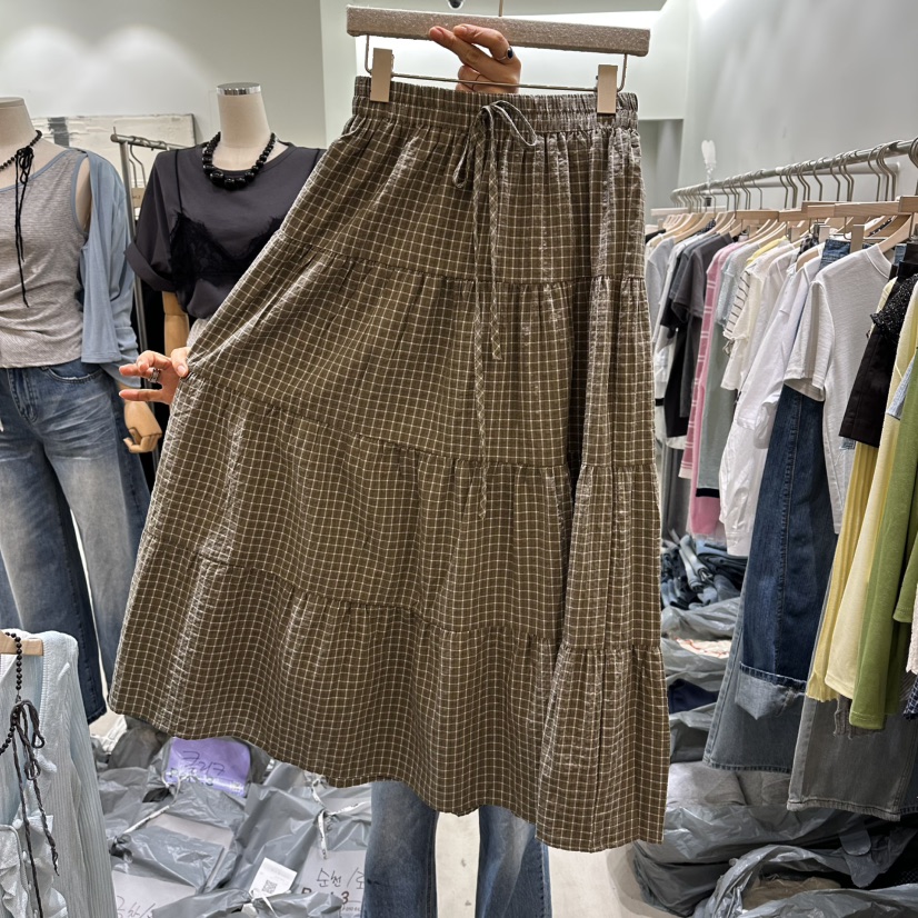 PART3韓國東大門直郵女裝新品休閑26春夏推薦熱賣長裙格子Part.3長裙圖色2