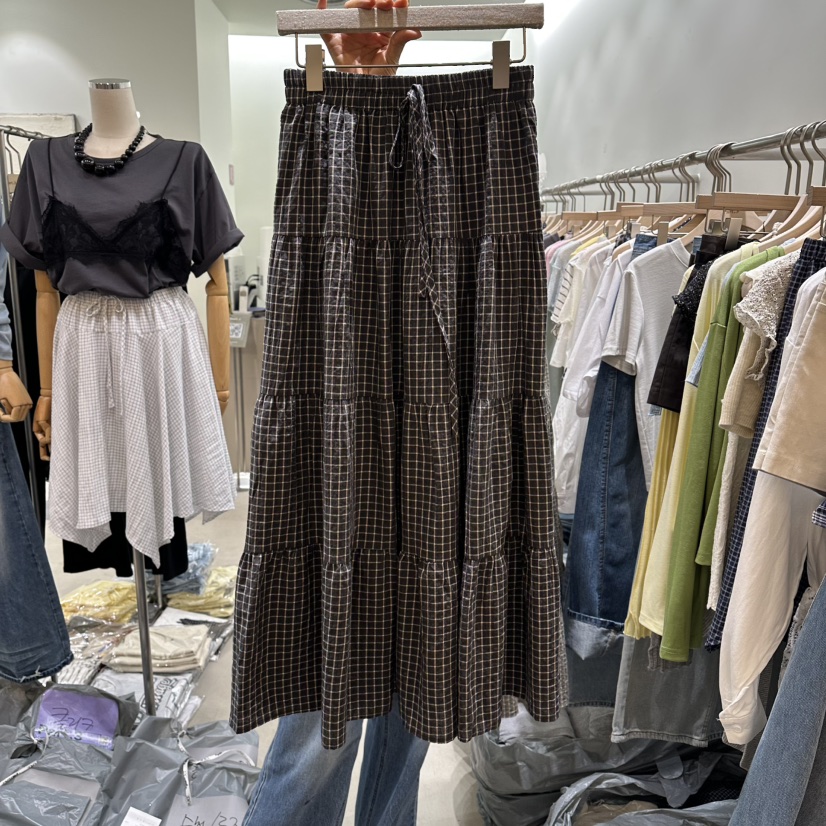 PART3韓國東大門直郵女裝新品休閑26春夏推薦熱賣長裙格子Part.3長裙圖色3