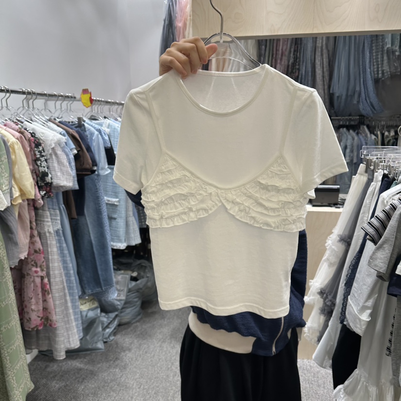 NAPKIN韓國直郵女裝新品休閑職業人氣推薦熱賣26春夏T恤假兩件NAPKINT恤圖色2