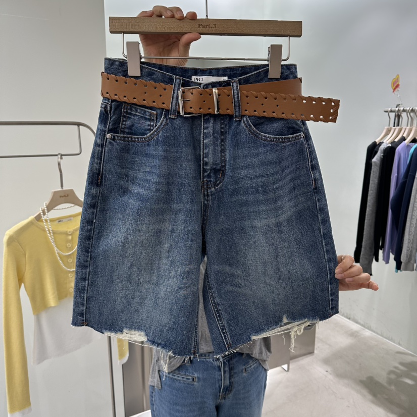 PART3韓國直郵實拍女士新品熱賣人氣休閑推薦短褲含腰帶復古Part.3短褲圖色1