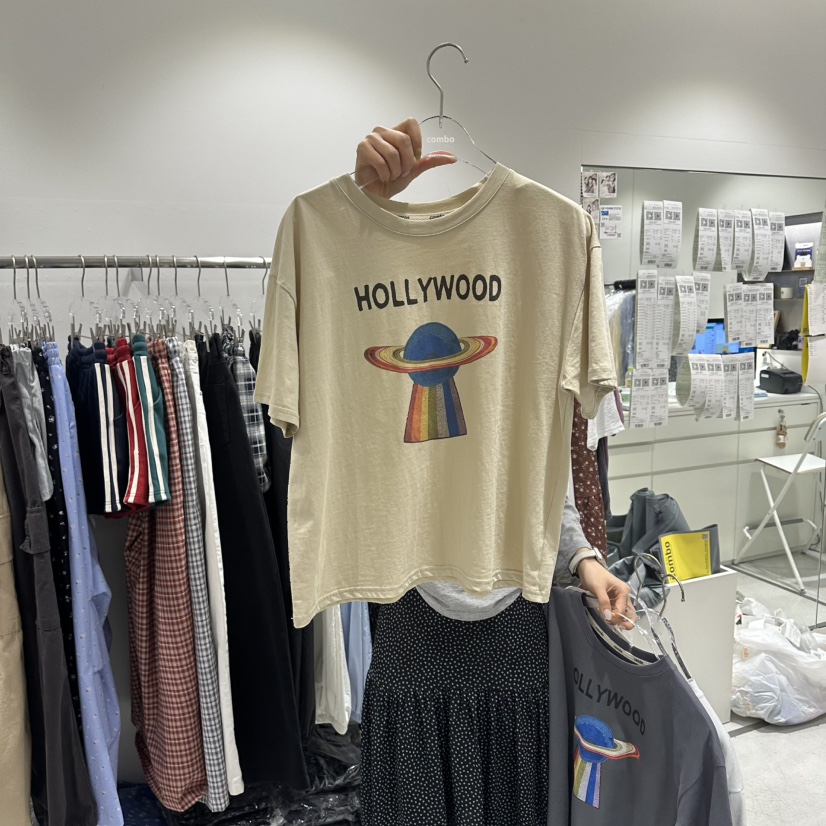 COMBO韓國直郵女士新品休閑時尚人氣26春夏職業熱賣推薦T恤COM_BOT恤圖色1