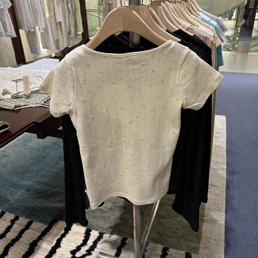 FURE韓國東大門直郵女士新款推薦休閑時尚熱賣26春夏T恤紐扣FURET恤