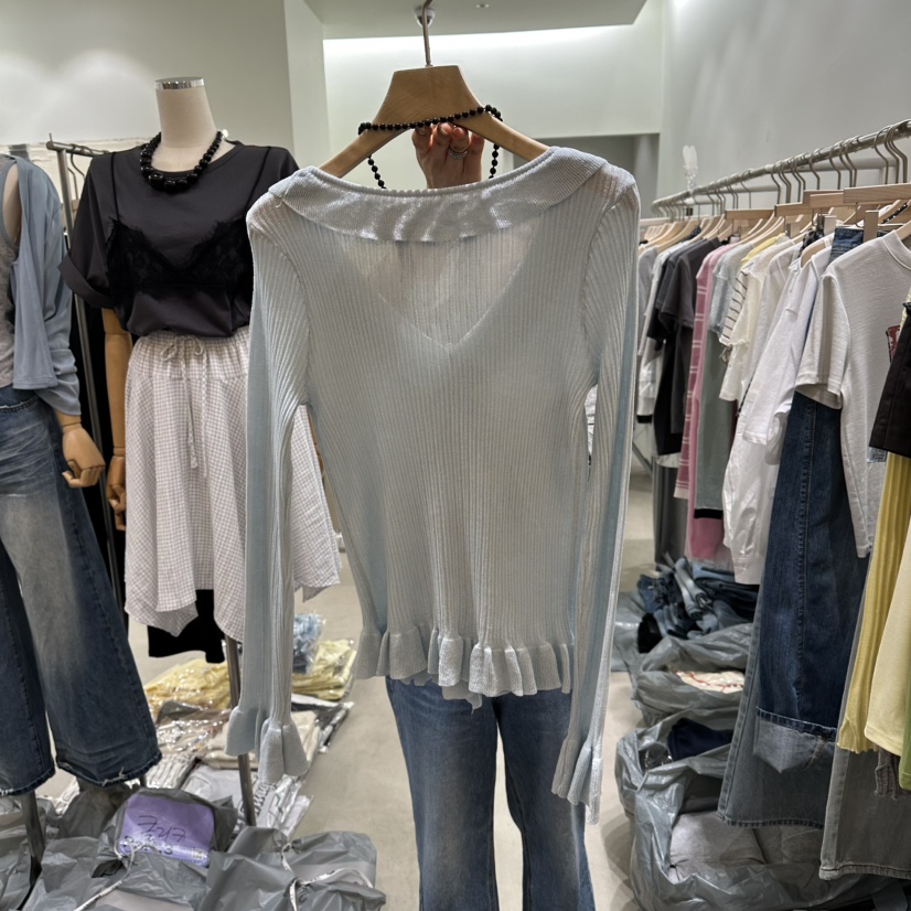 PART3韓國直郵女士新款熱賣人氣長袖T恤不含項鏈荷葉邊開衫Part.3長袖T恤