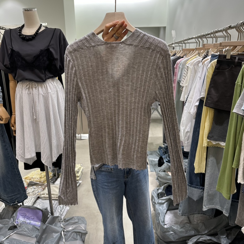 PART3韓國東大門代購女裝新款人氣時尚26春夏針織衫紐扣羅紋Part.3針織衫