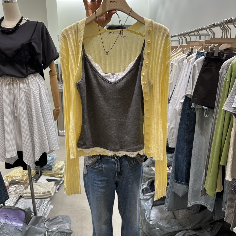 PART3韓國東大門代購女裝新款人氣時尚26春夏針織衫紐扣羅紋Part.3針織衫圖色2