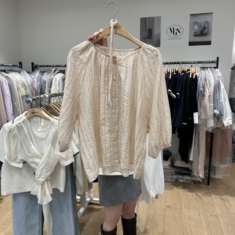 M.G.N韓國直郵實拍女士新品職業熱賣時尚休閑襯衫蕾絲衫MAGNET襯衫/蕾絲衫圖色2