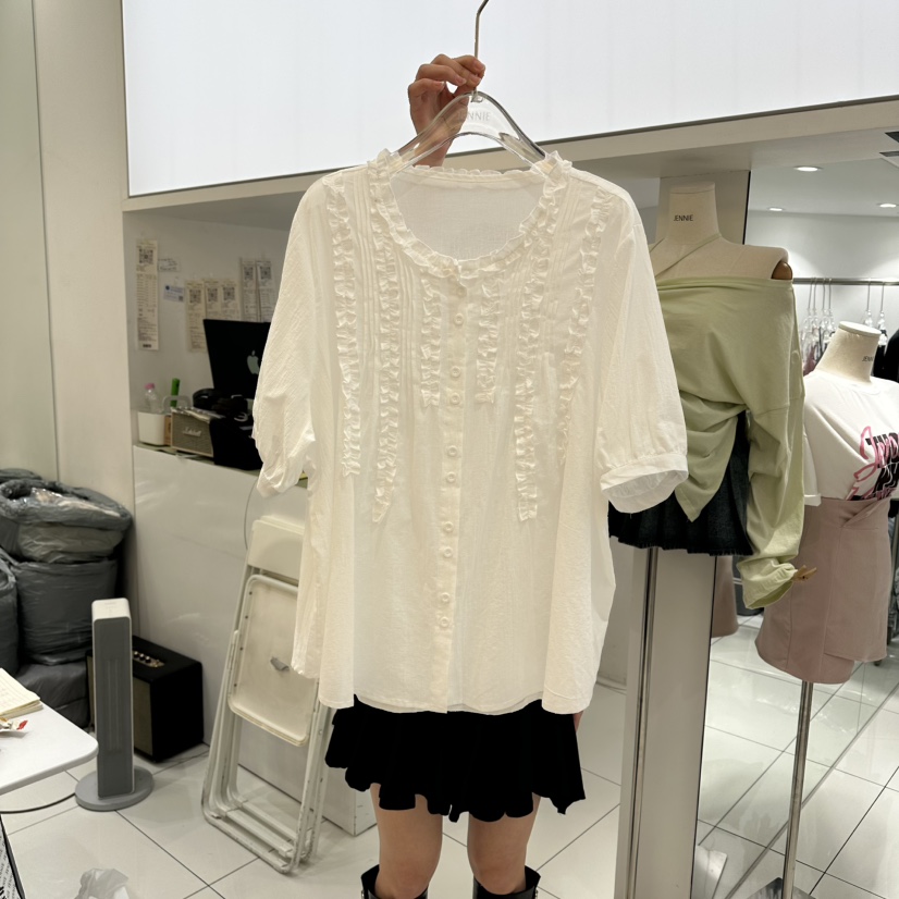 JENNIE韓國直郵女裝新品26春夏休閑職業推薦時尚襯衫蕾絲衫JENNIE/VENEFIT襯衫/蕾絲衫圖色1