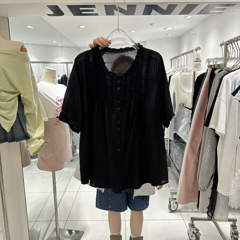 JENNIE韓國直郵女裝新品26春夏休閑職業推薦時尚襯衫蕾絲衫JENNIE/VENEFIT襯衫/蕾絲衫圖色2