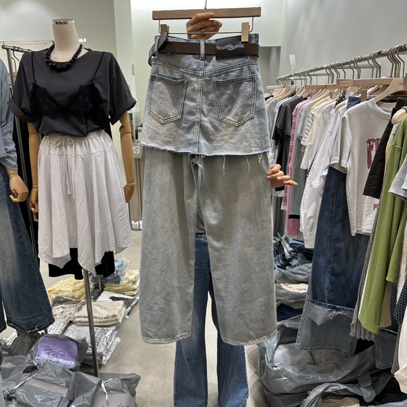 PART3韓國直郵女士新品職業26春夏休閑推薦牛仔褲含腰帶復古Part.3牛仔褲