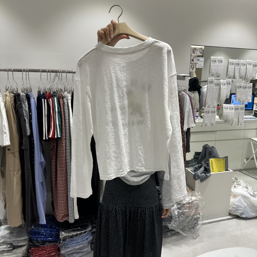 COMBO韓國東大門直郵女裝新品職業人氣休閑26春夏長袖T恤COM_BO長袖T恤