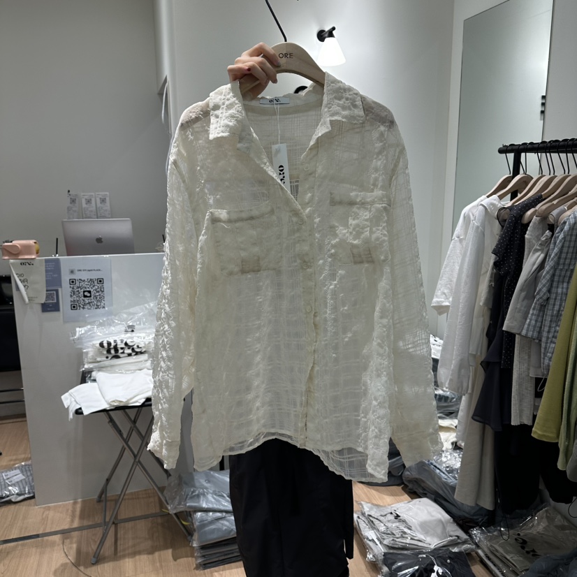 ORE-P韓國東大門直郵女裝新品26春夏推薦職業襯衫蕾絲衫ORE襯衫/蕾絲衫圖色2