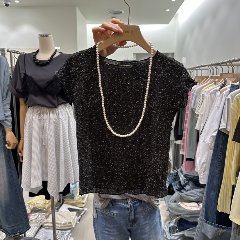 PART3韓國東大門代購女裝新品人氣26春夏T恤不含項鏈褶皺Part.3T恤圖色2