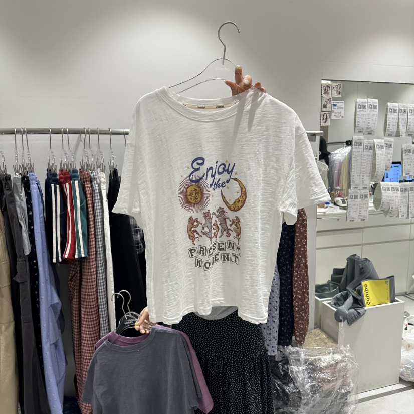 COMBO韓國直郵實拍女裝新款26春夏熱賣休閑人氣推薦職業T恤COM_BOT恤圖色1