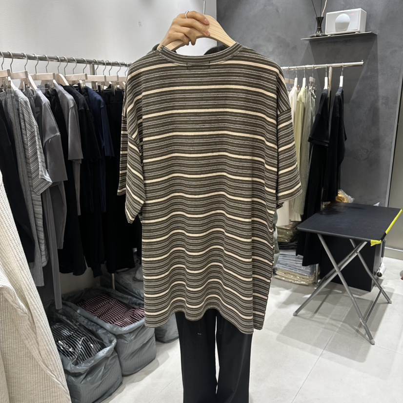 OPEN韓國東大門代購女士新品26春夏熱賣人氣休閑時尚T恤條紋OPENT恤