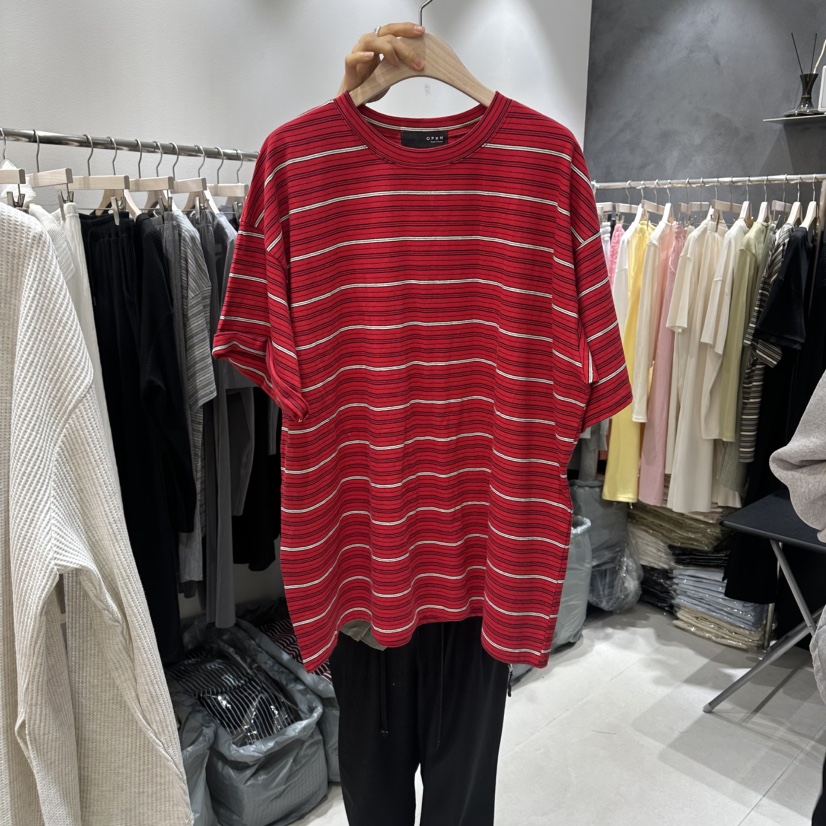 OPEN韓國東大門代購女士新品26春夏熱賣人氣休閑時尚T恤條紋OPENT恤圖色2