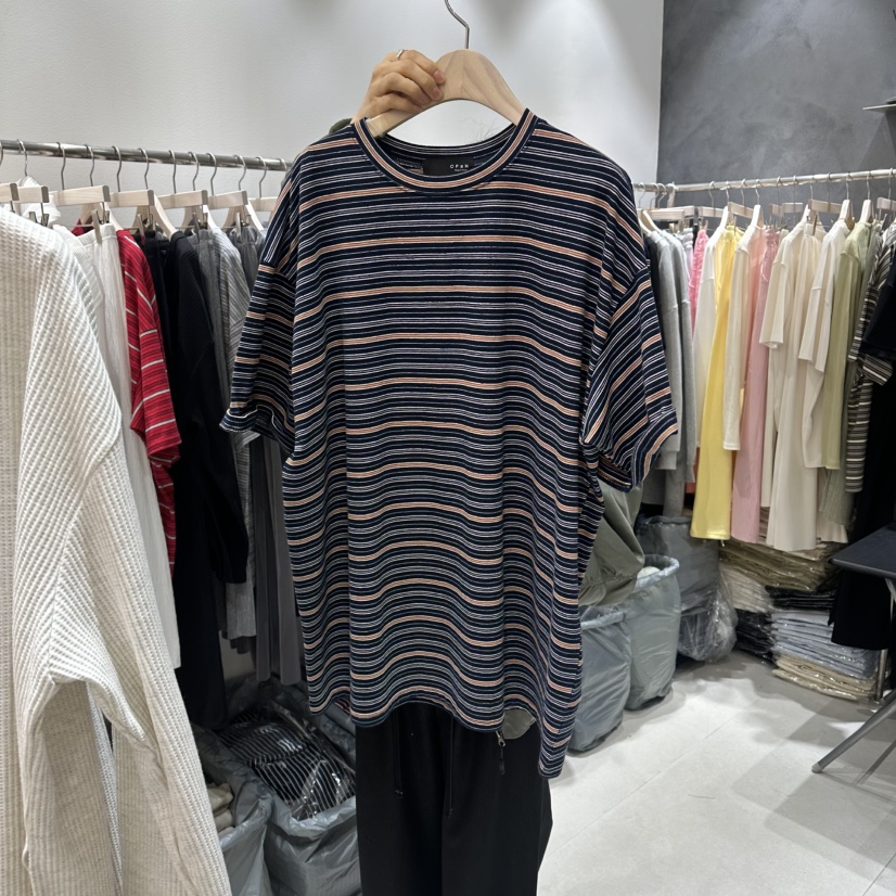 OPEN韓國東大門代購女士新品26春夏熱賣人氣休閑時尚T恤條紋OPENT恤圖色3