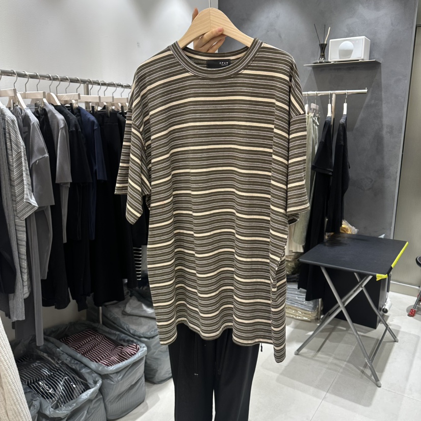 OPEN韓國東大門代購女士新品26春夏熱賣人氣休閑時尚T恤條紋OPENT恤圖色4