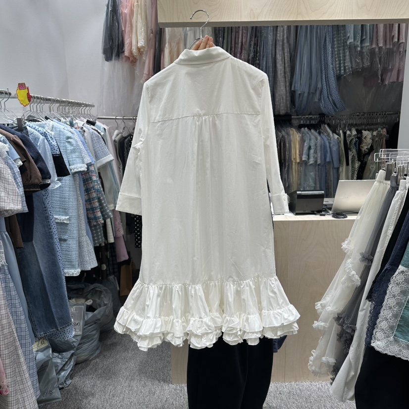 NAPKIN韓國直郵實拍女士新款時尚26春夏推薦職業連衣裙褶裥NAPKIN連衣裙