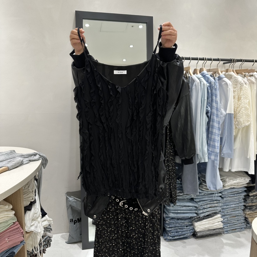 AURA韓國直郵女裝新款推薦熱賣人氣職業時尚休閑吊帶背心Au ra吊帶/背心圖色2