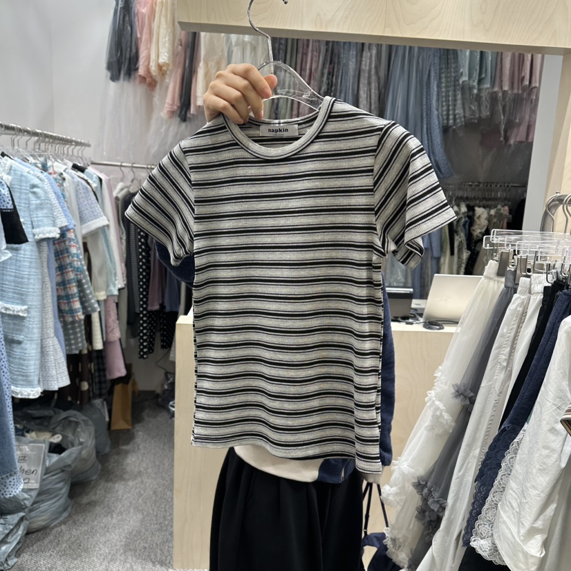 NAPKIN韓國東大門直郵女士新品時尚休閑推薦職業26春夏T恤NAPKINT恤圖色2