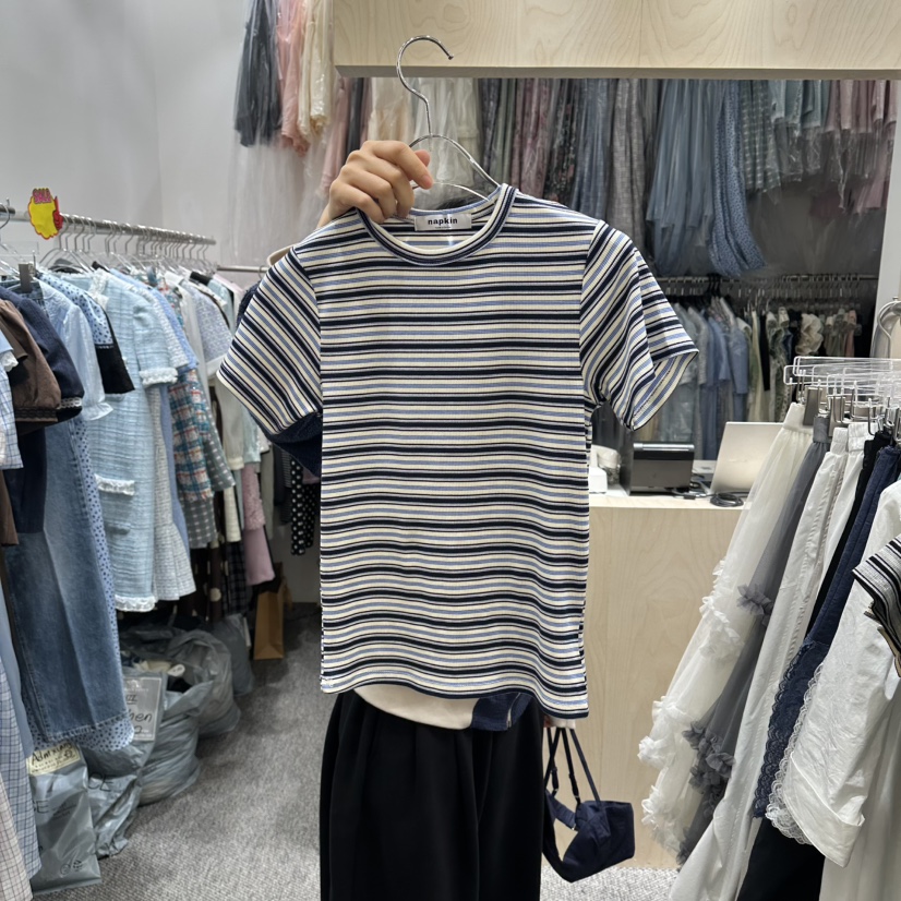 NAPKIN韓國東大門直郵女士新品時尚休閑推薦職業26春夏T恤NAPKINT恤圖色3