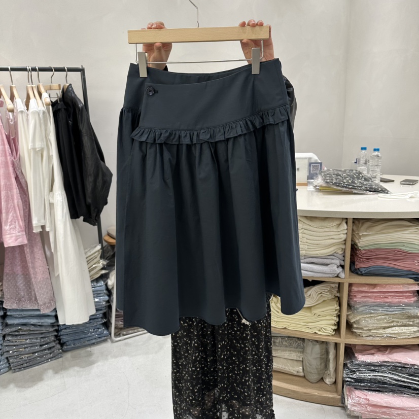 AURA東大門代購女裝新品真品熱賣休閑職業半身裙中短裙褶皺Au ra半身裙/中短裙圖色2