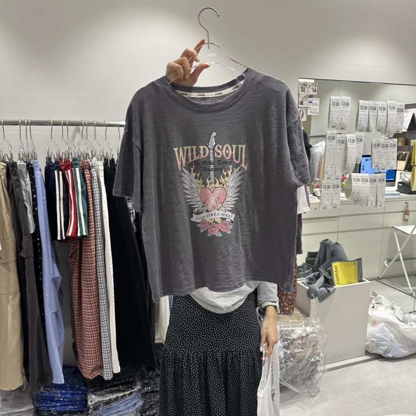 COMBO韓國直郵女裝新款人氣休閑職業推薦時尚T恤不含項鏈COM_BOT恤圖色3