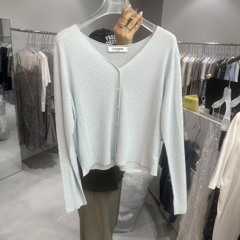 LOOKK/MIMME韓國直郵實拍女裝新品26春夏人氣休閑針織衫LOOKK/MIMME針織衫圖色3藍色