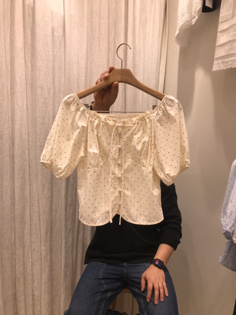 AHOY韓國直郵實拍女士新品人氣26春夏推薦襯衫蕾絲衫褶皺AHOY襯衫/蕾絲衫圖色1