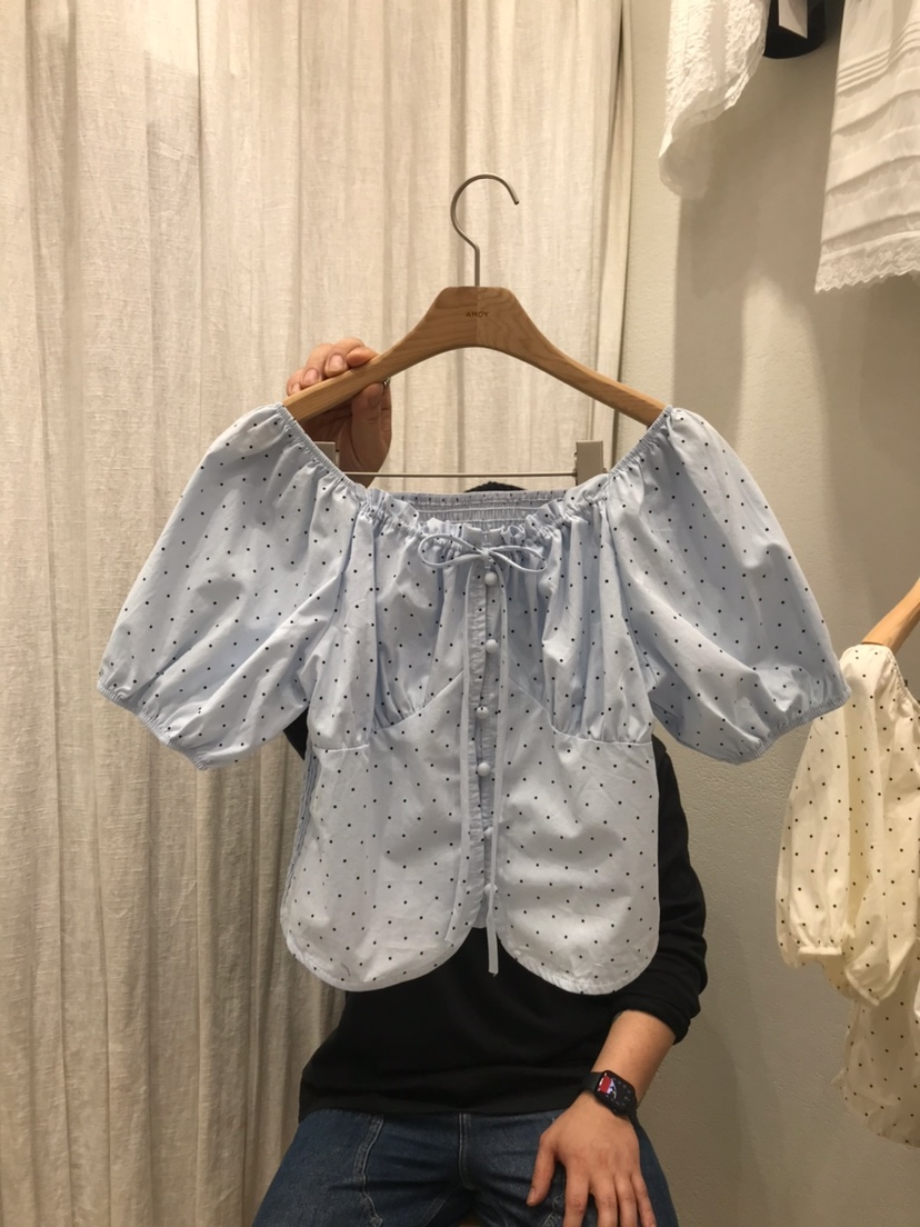 AHOY韓國直郵實拍女士新品人氣26春夏推薦襯衫蕾絲衫褶皺AHOY襯衫/蕾絲衫圖色3