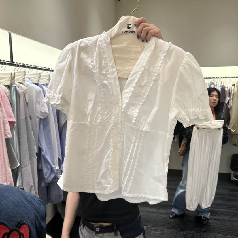 TOMGIRL韓國代購女裝新款職業26春夏人氣時尚推薦襯衫蕾絲衫TOMGIRL襯衫/蕾絲衫圖色1