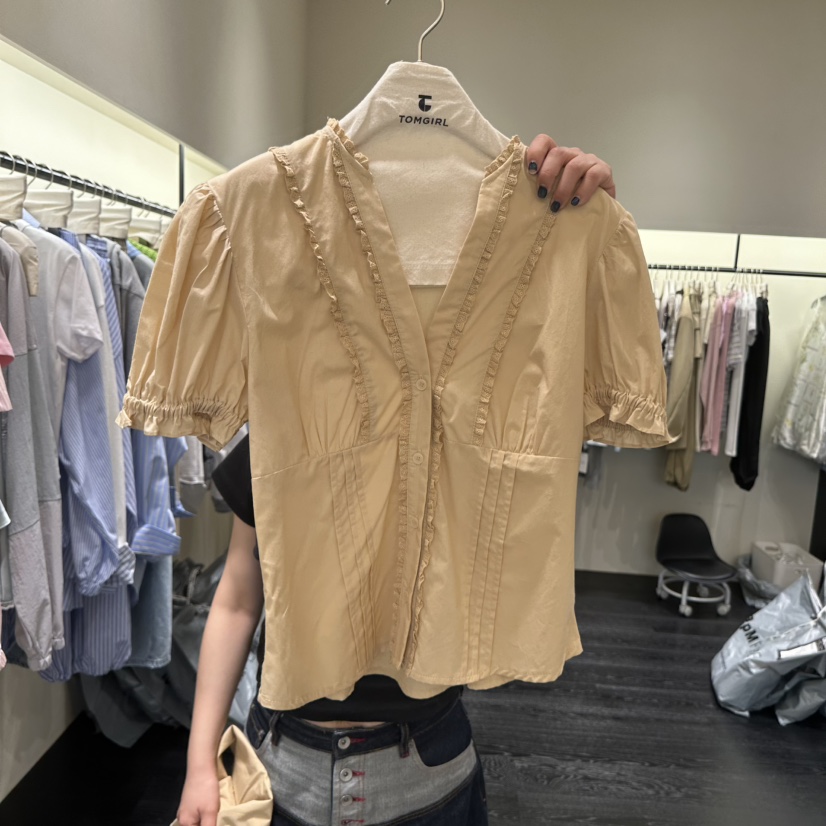 TOMGIRL韓國代購女裝新款職業26春夏人氣時尚推薦襯衫蕾絲衫TOMGIRL襯衫/蕾絲衫圖色2